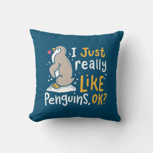 Ik hou echt van pinguïns. kussen