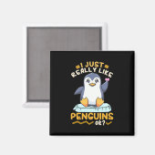 Ik hou echt van pinguïns magneet (Voorkant / Achterkant)