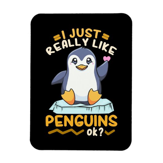Ik hou echt van pinguïns magneet (Verticaal)
