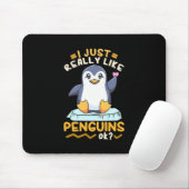 Ik hou echt van pinguïns muismat (Met muis)