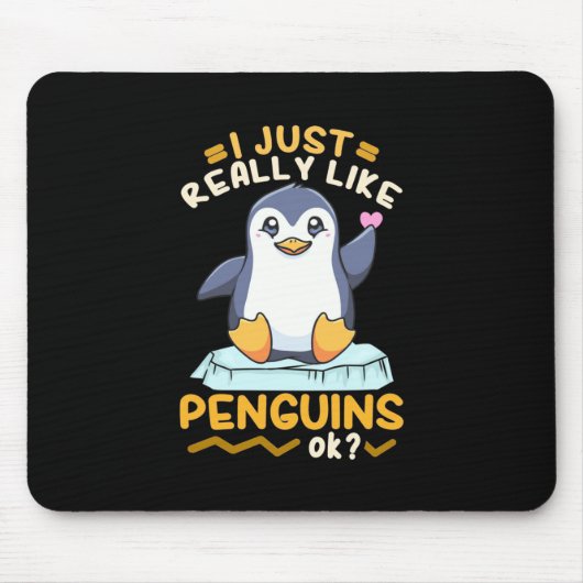 Ik hou echt van pinguïns muismat (Voorkant)