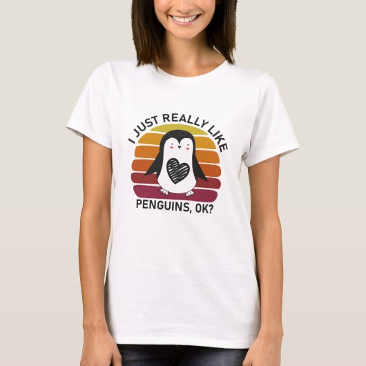 Ik hou echt van pinguïns, oké? t-shirt (Voorkant)