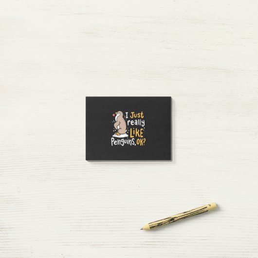 Ik hou echt van pinguïns. post-it® notes (Op bureau)