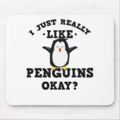 Ik hou echt van Pinguins Quote Muismat (Voorkant)