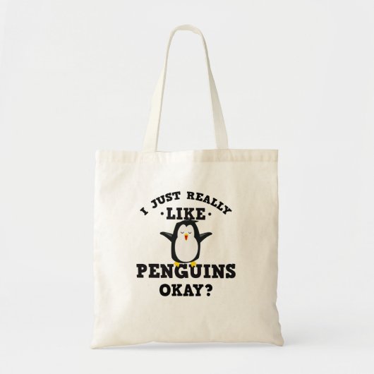Ik hou echt van Pinguins Quote Tote Bag (Voorkant)