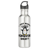 Ik hou echt van Pinguins Quote Waterfles (Voorkant)