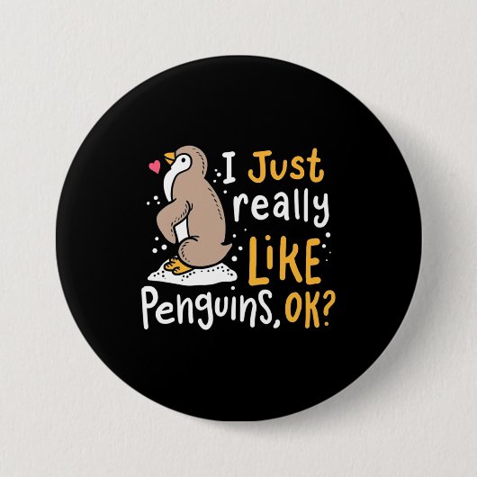 Ik hou echt van pinguïns. ronde button 7,6 cm (Voorkant)