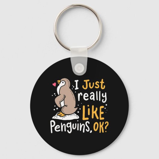 Ik hou echt van pinguïns. sleutelhanger (Voorkant)