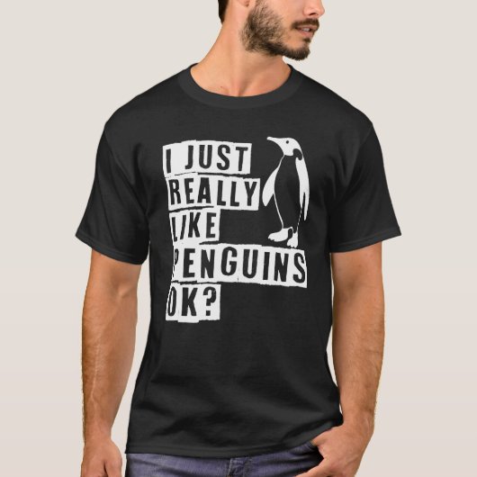Ik hou echt van pinguïns... t-shirt (Voorkant)