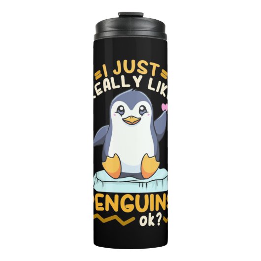 Ik hou echt van pinguïns thermosbeker (Voorkant)