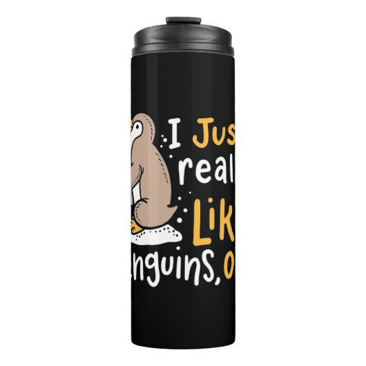 Ik hou echt van pinguïns. thermosbeker (Voorkant)