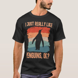 Ik hou echt van pinguïns voor kinderen en meisjes t-shirt