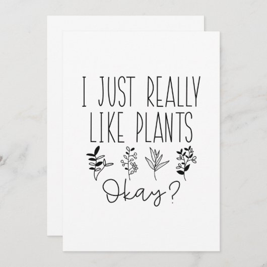 Ik hou echt van Planten. Bedankkaart (Voorkant / Achterkant)