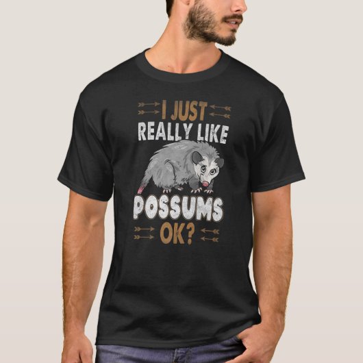 Ik hou echt van Possums Opossum Meisje T-shirt (Voorkant)