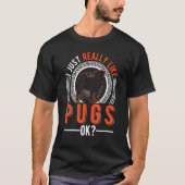 Ik hou echt van pugs t-shirt (Voorkant)