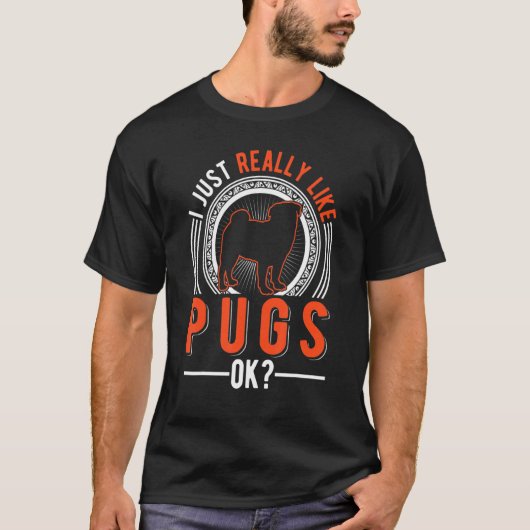 Ik hou echt van pugs t-shirt (Voorkant)