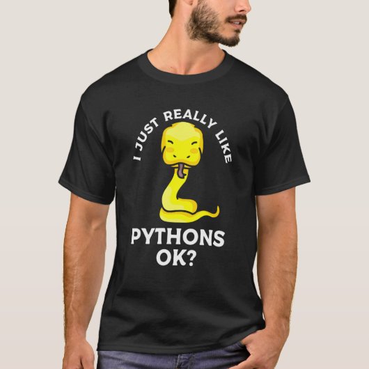 Ik hou echt van Pythons... T-shirt (Voorkant)