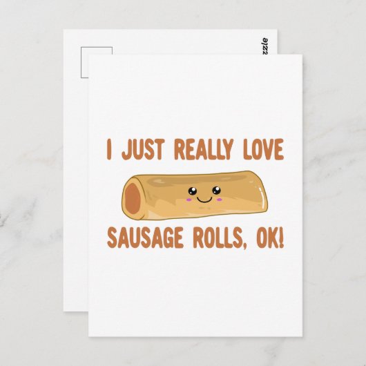 Ik hou echt van sausrollen. briefkaart (Voorkant / Achterkant)