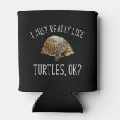 Ik hou echt van schildpadden. blikjeskoeler (Achterkant)