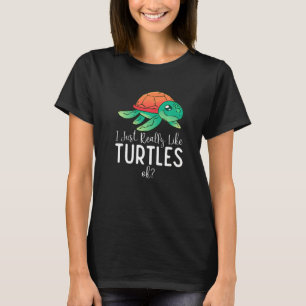 Ik hou echt van schildpadden... die Zeeen schildpa T-shirt