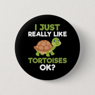 Ik hou echt van schildpadden OK Reptile Turtle Lov Ronde Button 5,7 Cm