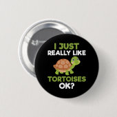 Ik hou echt van schildpadden OK Reptile Turtle Lov Ronde Button 5,7 Cm (Voorkant /achterkant)