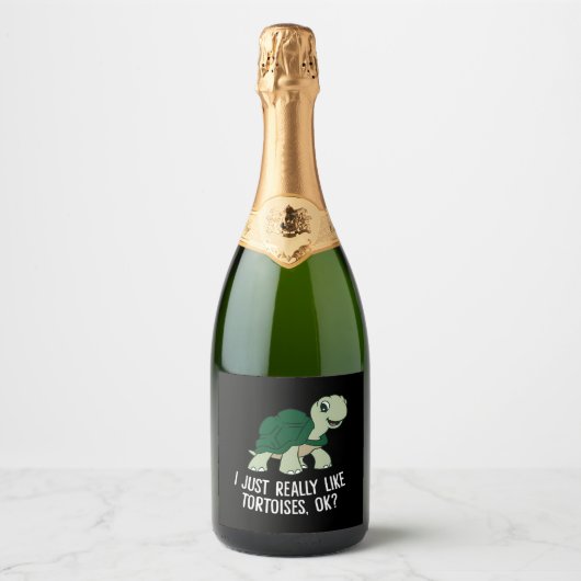 Ik hou echt van schildpadden sparkling wijnetiket (Voorkant)