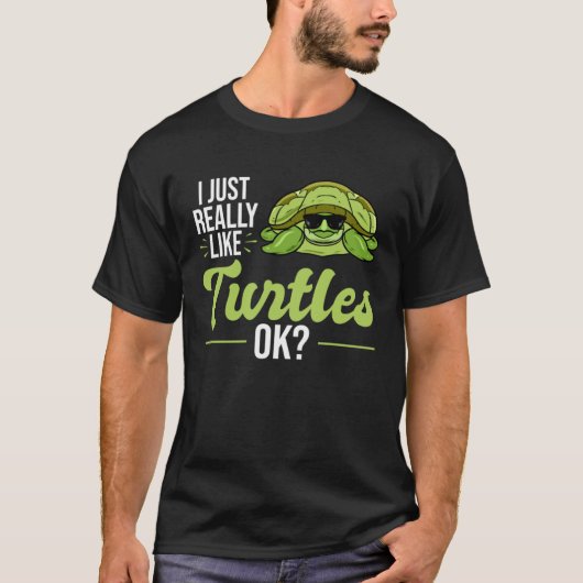 Ik hou echt van schildpadden Zee Turtle T-shirt (Voorkant)
