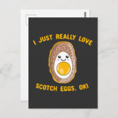 Ik hou echt van Scotch Eggs, oké! Kawaii Scotch Briefkaart (Voorkant / Achterkant)