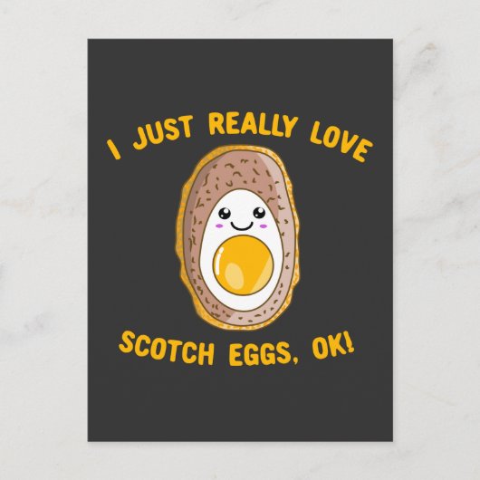 Ik hou echt van Scotch Eggs, oké! Kawaii Scotch Briefkaart (Voorkant)