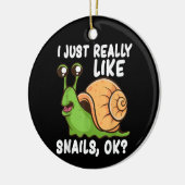 Ik hou echt van slakken. keramisch ornament (Links)