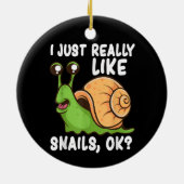 Ik hou echt van slakken. keramisch ornament (Achterkant)