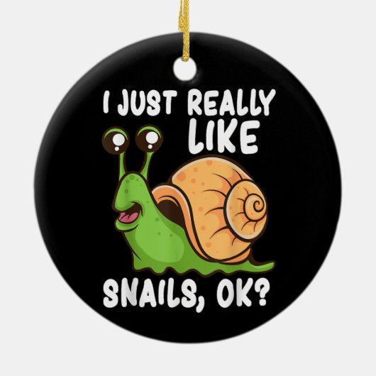 Ik hou echt van slakken. keramisch ornament (Achterkant)