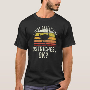 Ik hou echt van struisvogels, zonder bliksem t-shirt