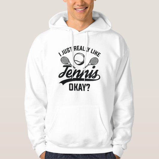 Ik hou echt van Tennis. Hoodie (Voorkant)