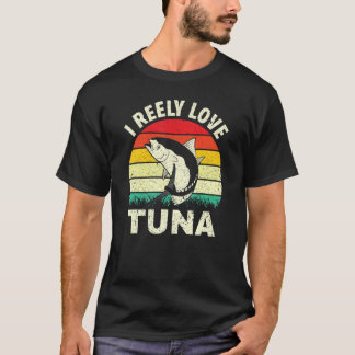Ik hou echt van tonijn blauwvintonijn en geelvinto t-shirt