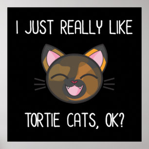 Ik hou echt van Tortie Cats. Tortoiseshel Poster