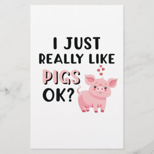 Ik hou echt van varkens. briefpapier