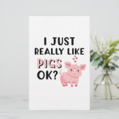 Ik hou echt van varkens. briefpapier (Staand voorkant)