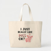 Ik hou echt van varkens. grote tote bag (Voorkant)