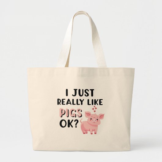 Ik hou echt van varkens. grote tote bag (Voorkant)