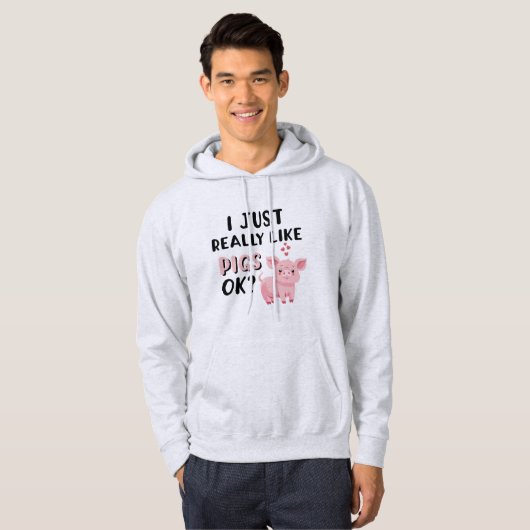 Ik hou echt van varkens. hoodie (Voorkant volledig)