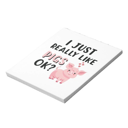 Ik hou echt van varkens. notitieblok (Linkerzijde)