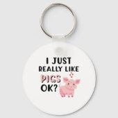 Ik hou echt van varkens. sleutelhanger (Voorkant)