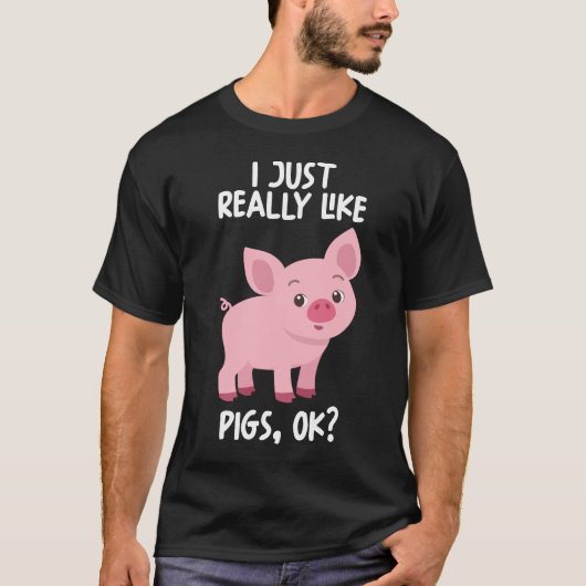 Ik hou echt van varkens. t-shirt (Voorkant)