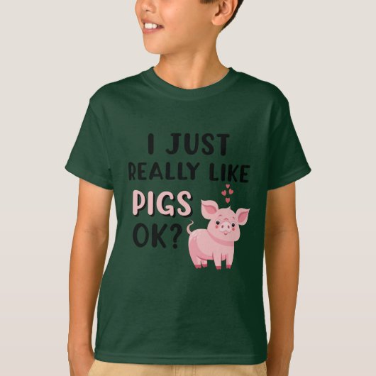 Ik hou echt van varkens. t-shirt (Voorkant)