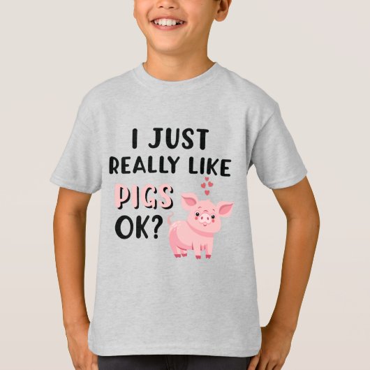 Ik hou echt van varkens. t-shirt (Voorkant)