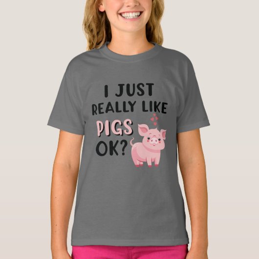 Ik hou echt van varkens. t-shirt (Voorkant)