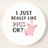 Ik hou echt van varkens. zandsteen onderzetter (Voorkant)