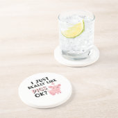 Ik hou echt van varkens. zandsteen onderzetter (Zijkant)